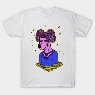 Calm Rat Girl with Space Buns T-Shirt